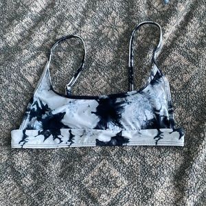 black and white tie dye bathing suit top